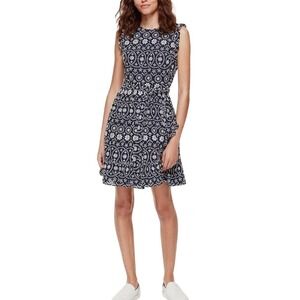 Kate‎ Spade Lake Blue Dress Womens Eyelet Fit Flare Sleeveless Brunch New York 6